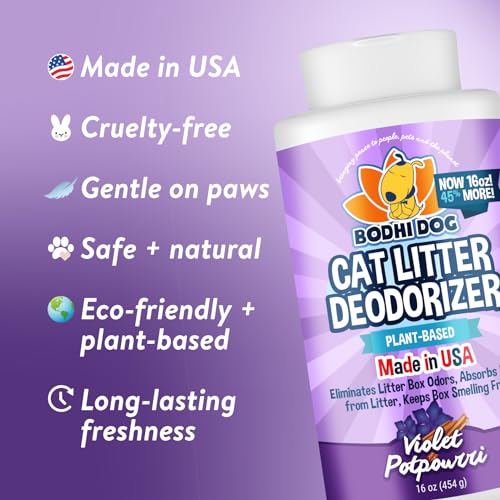 Bodhi Dog Eliminador de odores de caixa de areia natural para gatos – Melhor desodorizador de areia