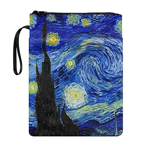 Poceacles Funda para libro con patrón de noche estrellada, cubierta de libro para amantes de los libros, cubierta de libro de tapa dura y tapa blanda, bolsa con cremallera, protector para mujeres y | Ya disponible en tu tienda friki favorita! En mundofriki.es!