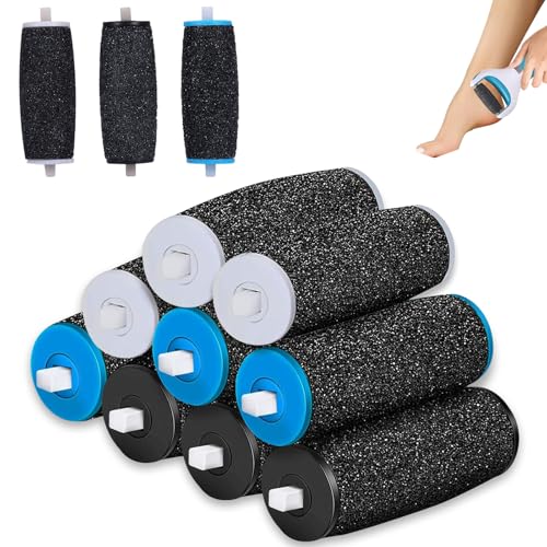 Lot de 12 Recharge Rapeuse pour Scholl, 3 Types de Rugosité, Rouleaux de Remplacement Compatible avec Scholl Velvet Smooth, Pierre Ponce Recharge Rapeuse...