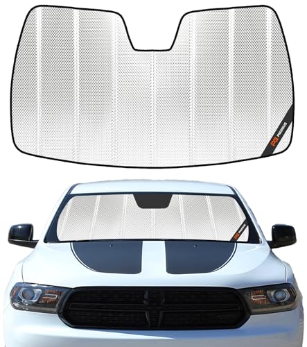 Pigenius Windshield Sun Shade for Dodge Durango 2011-2020. Reflective Aluminum Film Front Window...