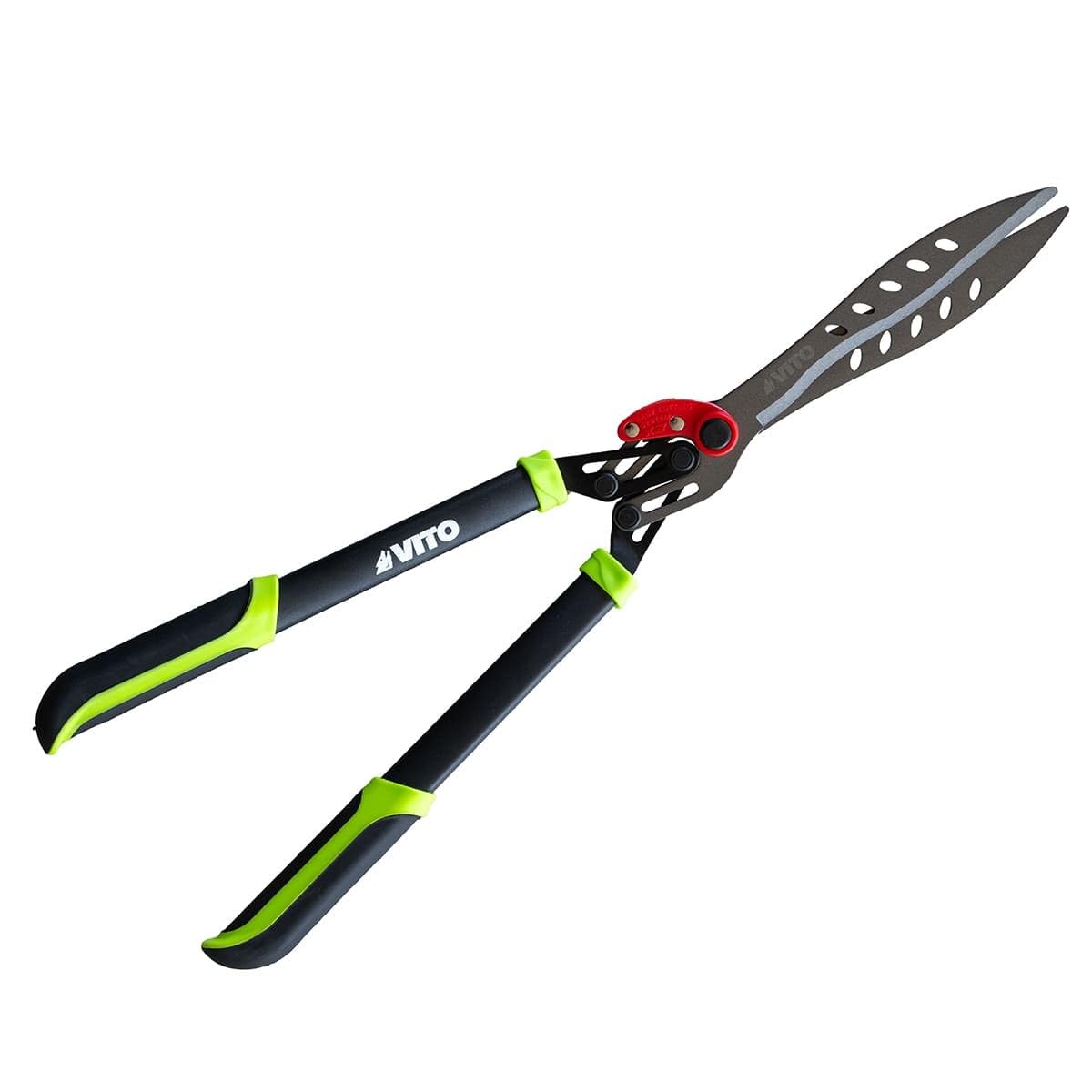 VITO – Tijeras de seto con palanca desmultiplicadora – Cuchillas de acero al carbono de alta precisión de 275 mm – Mango ergonómico antideslizante – Tamaño de setos y arbustos sin esfuerzo