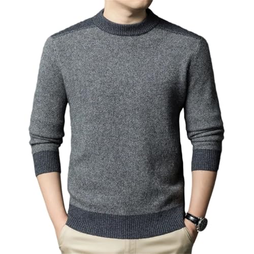 Men Winter Thick Slim Fit Knit Pullovers Mock Neck Smart Casual Knitted Sweater