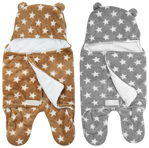 Image of New Born Multi-Purpose Baby Boy's and Baby Girl's Blanket and Sleeping Bag (Brown Grey, 0-6 Months)