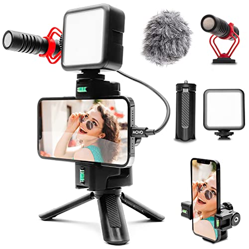 Movo iVlogEK Vlogging Essentials YouTube Starter Kit for Kids - Vlog Kit for iPhone - Includes Shotgun Video Microphone and Lightning Adapter -Content Creator Pack