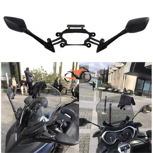 Espejos X-MAX retrovisores con soporte GPS para viajes urbanos y rutas en moto Xmax 125 a 400 3
