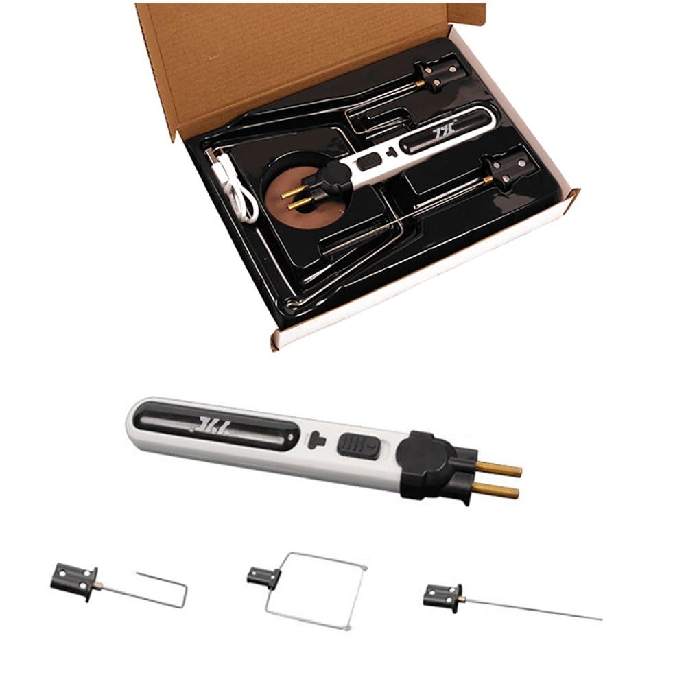 Eacam Portable Cordless Foam Cutter Hot Wire Foam Cutter Pen Styrofoam Cutting Tools Kit Electronic Soldering Kit Multifunctional Engraving Pen 5 Seconds Heating-Up with LED Light