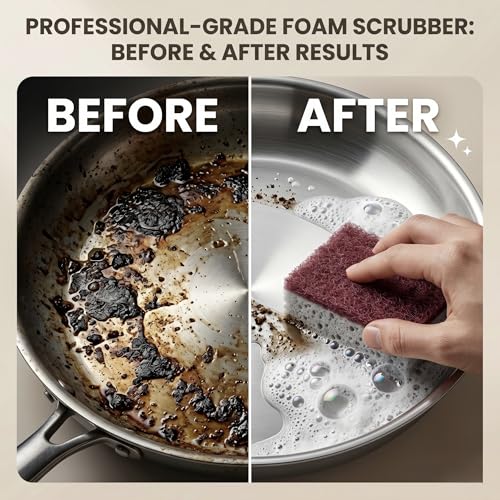 Image of Scrubs with Sponges (Pack of 5) 100% Odor Free and Scratch-Free | Reusable Dishwashing Scrubber for Kitchen and House Cleaning, Suitable for Iron Cast, Steel & Coated Cookware, Rinses Clean