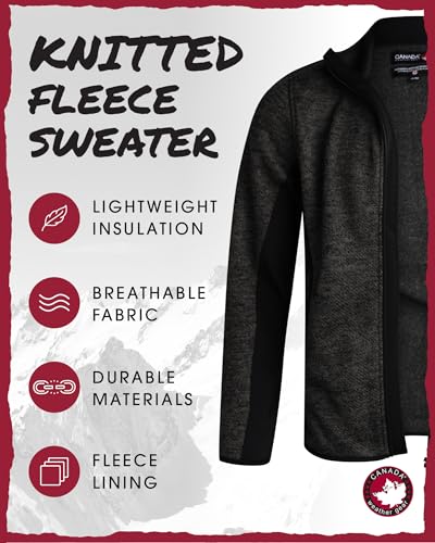 Image of CANADA WEATHER GEAR Men's Sweater Fleece Jacket - Warm Zip Up Techno Fleece Sweater - Casual Outdoor Jackets for Men (M-XXL)