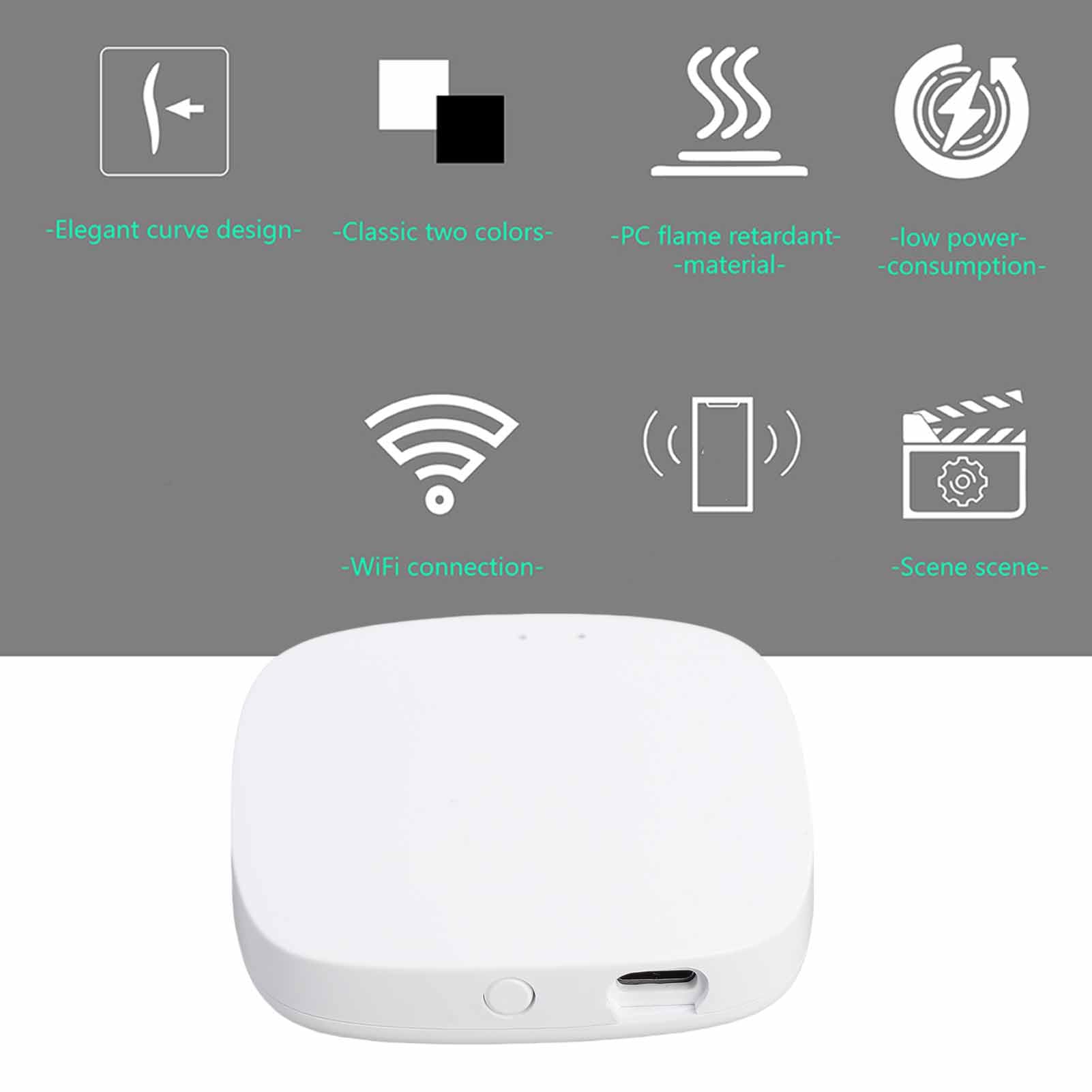 Passerelle Domotique, Pont WiFi et Hub Intelligent Zigbee 2.0 avec Télécommande sans Fil pour Commande à Distance des Appareils Smart Home et Accessoires, Couleur Blanche