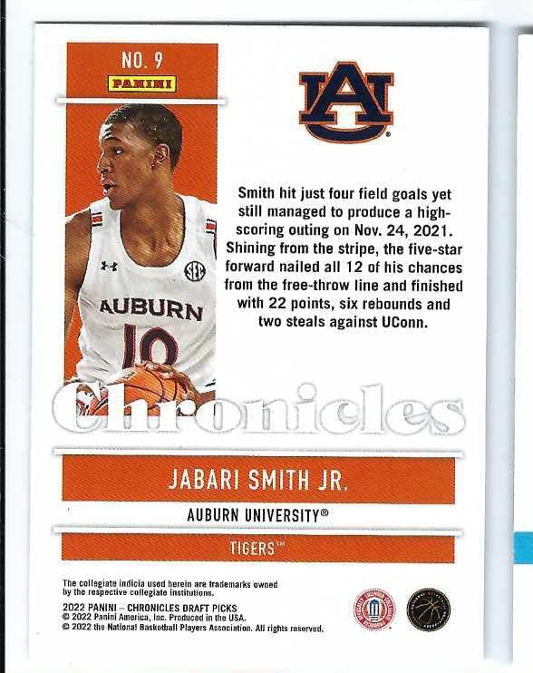 Miniatura 2 de JABARI SMITH JR. 2022-23 Panini Chronicles Draft Picks #9 Rookie Card RC Auburn Tigers Houston Rockets Basketball