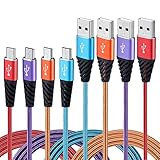 Teyssor Micro USB Cable 10FT 4-Pack Long Android Charger Cable Nylon Braided Cell Phone Charger Android Fast Charging Cord Compatible with Samsung Galaxy S6 S7 Edge J7,LG,HTC,Motorola,Sony,Xbox one