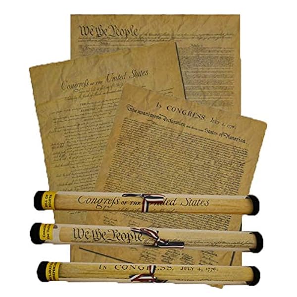 Documentos de libertad). Tamaño completo declaración de la independencia, la Constitución de los Estados Unidos y la carta de derechos.