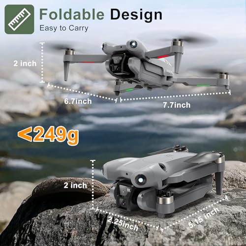 Image of PRO Drone with Camera for Adults 4K,Brushless Motors Drone for Kids Beginners,40mins Flight Time with 2 Batteries,FPV Foldable RC Quadcopter,Toys Gifts for Teen Boys Girls, Beginner（Titanium gray）
