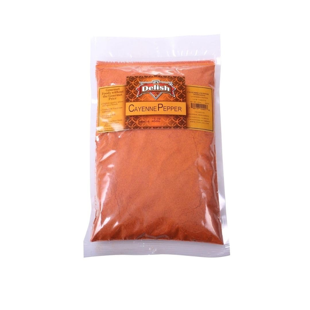 Cayenne Pepper Powder by It’s Delish, 5 LBS Bulk Bag | All-Natural Red Pepper Powder for Cooking, Camping, and Meals | Kosher and Non-GMO