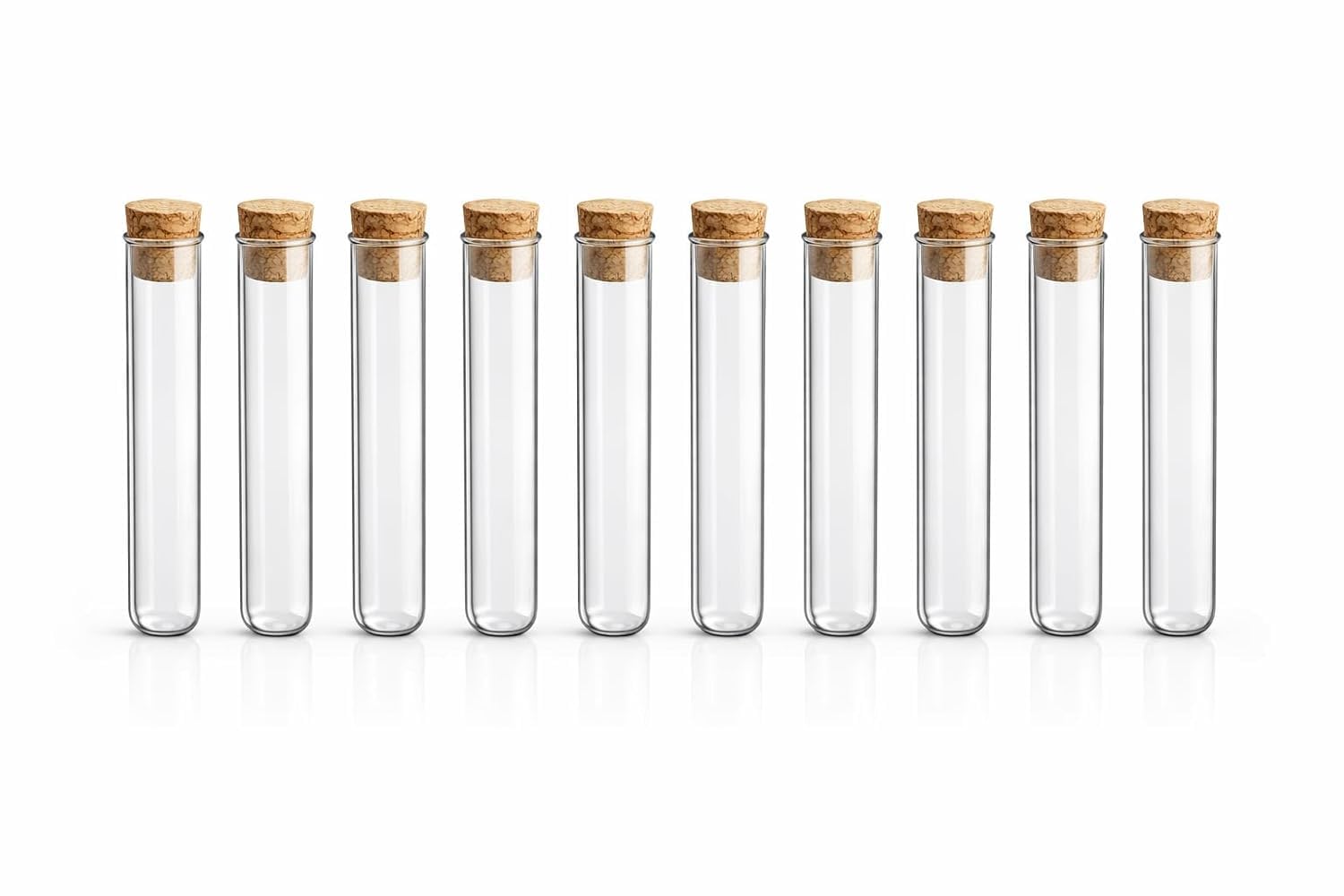 Borosilicate Glass Test Tubes with Natural Wood Cork Stoppers |15mm X 125mm | Liquid Storage Vials for Science, Party Favors, Crafts, and Spices (10, 15mm X 125mm)-image-47