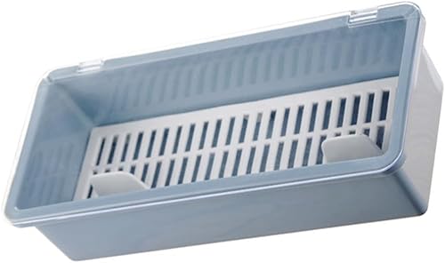 Angoily Caja de palillos Caja de drenaje Cajas de almacenamiento para organizar con tapa, bandeja de plástico para servir vajilla, bandeja