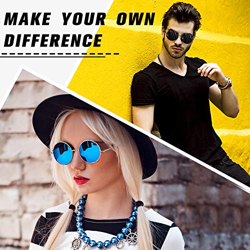 Sunier Polarized Sunglasses Men Women,Round Retro 70s Hippie Circle UV400 Mens Shades2