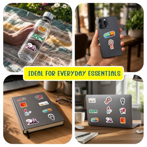 Image of CodersParadise Die Cut Stickers Pack of 34, Assorted Vinyl Decals for Laptop, Water Bottle, Phone Case, Journal, Notebook, Scrapbook, Luggage, Helmet, Bicycle, Skateboard, DIY Craft