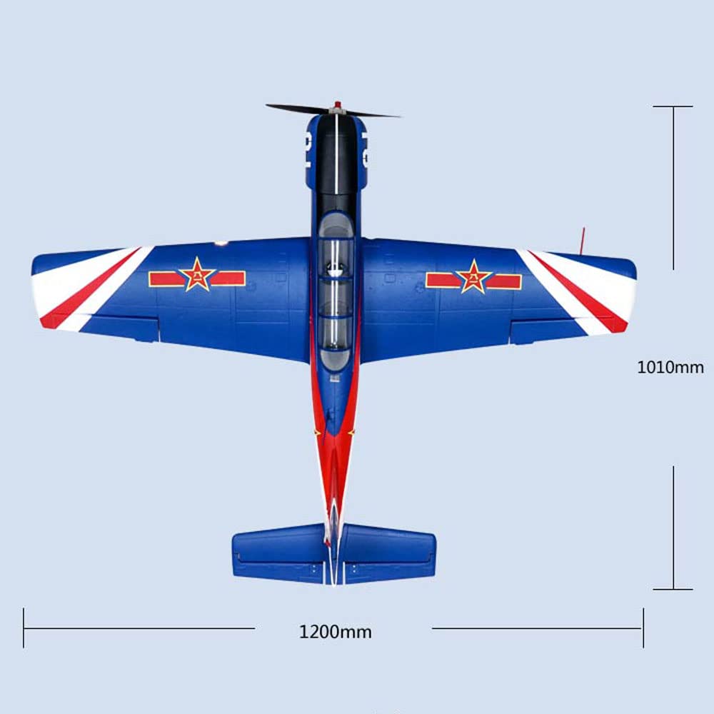 GuyAna Aereo RC Aereo telecomandato a 6 canali, Apertura alare da 1.200 mm (47,2") con Alette e luci a LED, Mostra Aerei RC per Adulti RTF