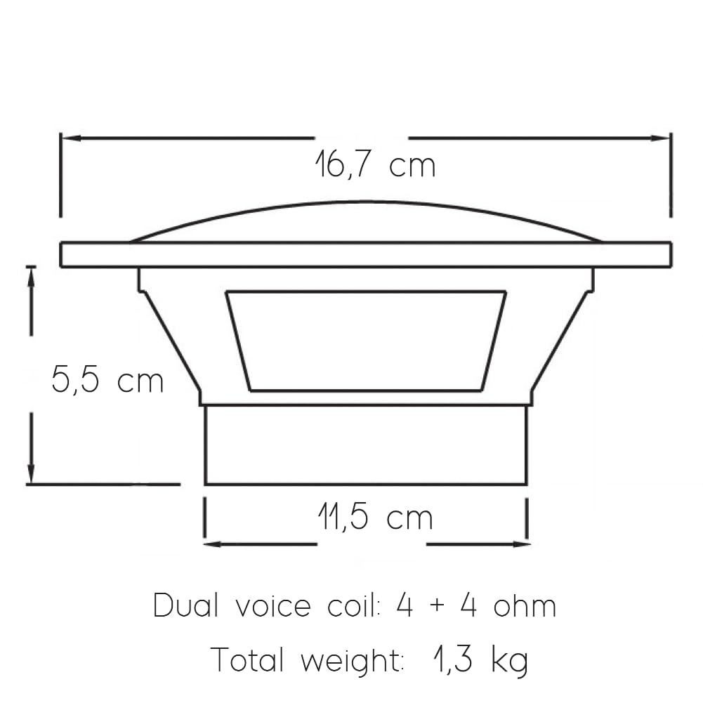 KIT Set FÜR Pyle PLSMRW64WT 1 x 16,5 cm wasserdichter Marine-Subwoofer, 165 mm, 6,5 Zoll Durchmesser, 75 Watt RMS & 150 Watt Max, DVC, 4 + 4 Ohm, Farbe: Weiß, Gummiaufhängung für Boote, 1 Stück