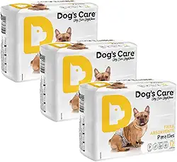 Kit com 36 Fraldas Descartáveis Dog's Care - Cães Macho - Tamanho P