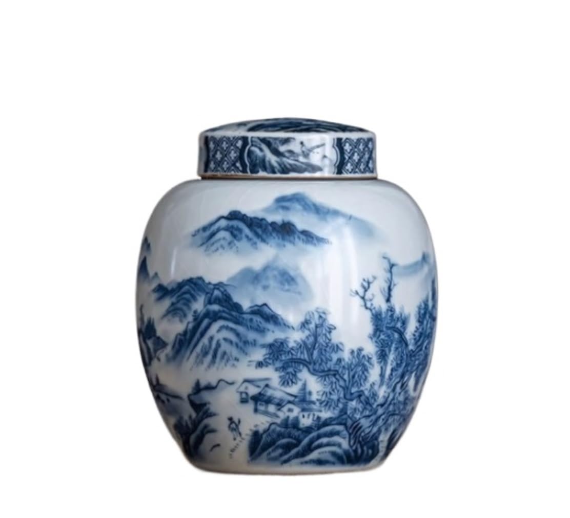 SBJKLYRN ceramic jar， Chinese Ceramic Ginger Jar Floral Vases with Lid Gold Enamel Porcelain Vase Temple Jars Tea Storage Jar Temple Jar(12.5 * 15cm)