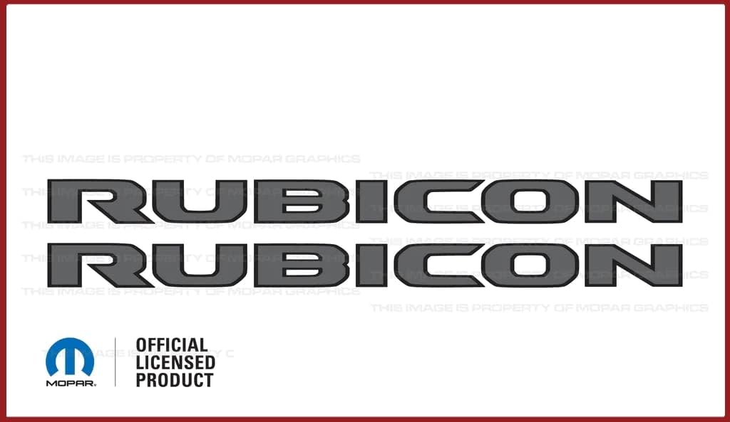 Decal Mods Rubicon Hood Graphic Vinyl Decal fits Jeep Rubicon/Gladiator JL/JT (2018-2024) Light Blue w/Black Outline FLTBLUBO (Set of 2) | FJ1J6