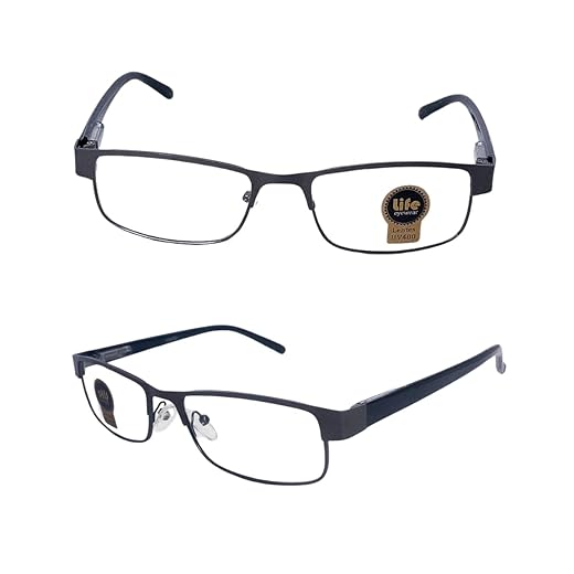 Armação Óculos Grau Metalico Cinza Para Leitura Perto