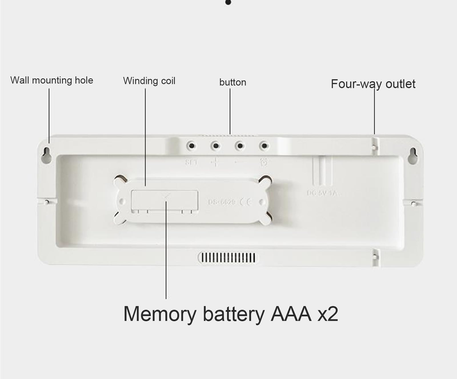 Reloj de Pared Digital LED, Reloj de Mesa de 12/24 h con Brillo Ajustable, Reloj de Alarma electrónico con Pantalla Multi Funcional para Sala de Estar, Dormitorio,F