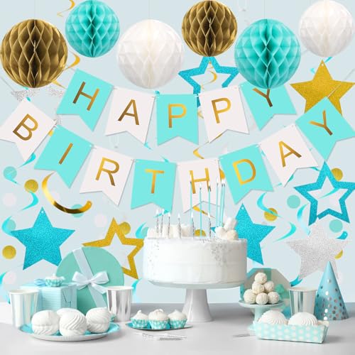 Image of meowtastic Birthday Decorations Happy Birthday Banner with Honeycomb Balls