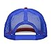 DALIX Flat Billed Trucker Cap with Mesh Back in Red White Royal