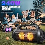 W-KING Portable Speakers Bluetooth Wireless, 120W Max Loudest Bluetooth Speaker, IPX6 Waterproof Outdoor Speaker with 70W Deep Bass/2*Subwoofer/DSP/EQ/42H/LED/MAC-in/Power Bank, Large Party Boombox - Image 5