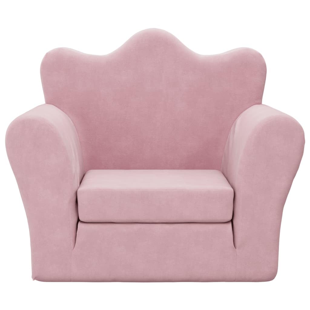 vidaXL Canapé-lit pour Enfants, Lit de Jour avec Dossier et Accoudoirs, Lit d'Invité pour Tout-Petits Chambre Salon Maison, Rose Peluche Douce