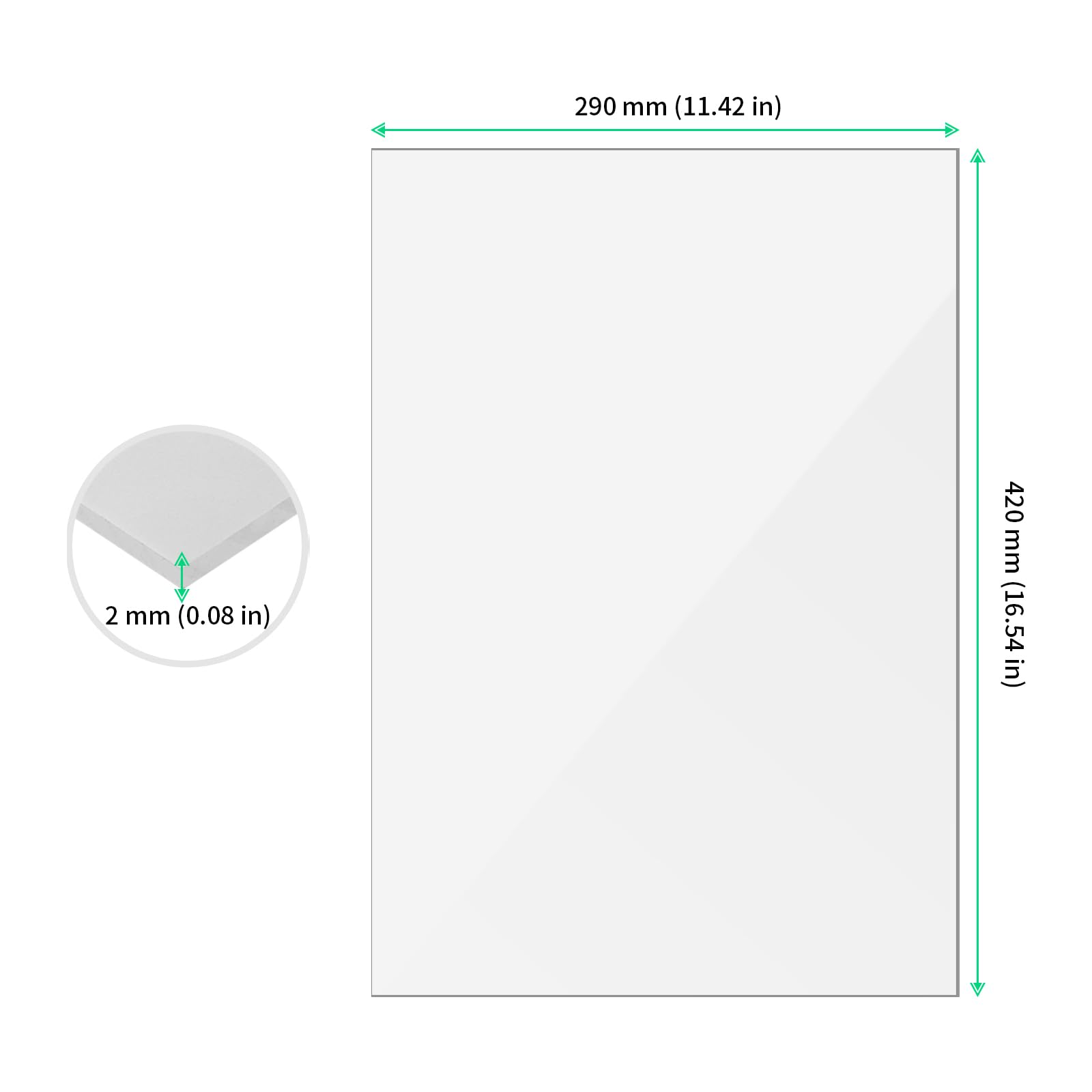 FUNSUEI 6 sztuk p?yt akrylowych A3 2 mm, p?yta ze szk?a akrylowego, 420 x 290 mm, przezroczysta p?yta z tworzywa sztucznego, do majsterkowania