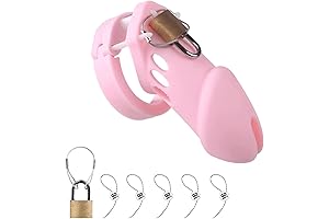 Lightweight Silicone Pink Cock Cage Chastity Device