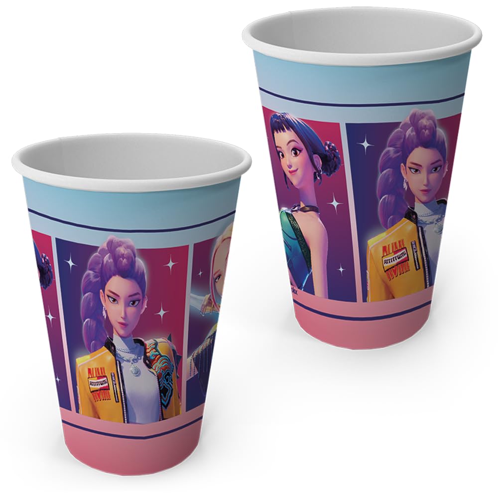 Copo Papel 200Ml Guerreiras Do K-Pop - Embalagem com 8 unidades
