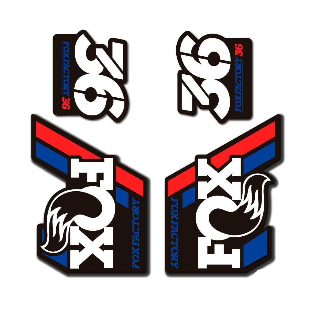 Autocollants Fox 36 Factory 2019 adhésifs haute résistance 1 cm rouge et bleu
