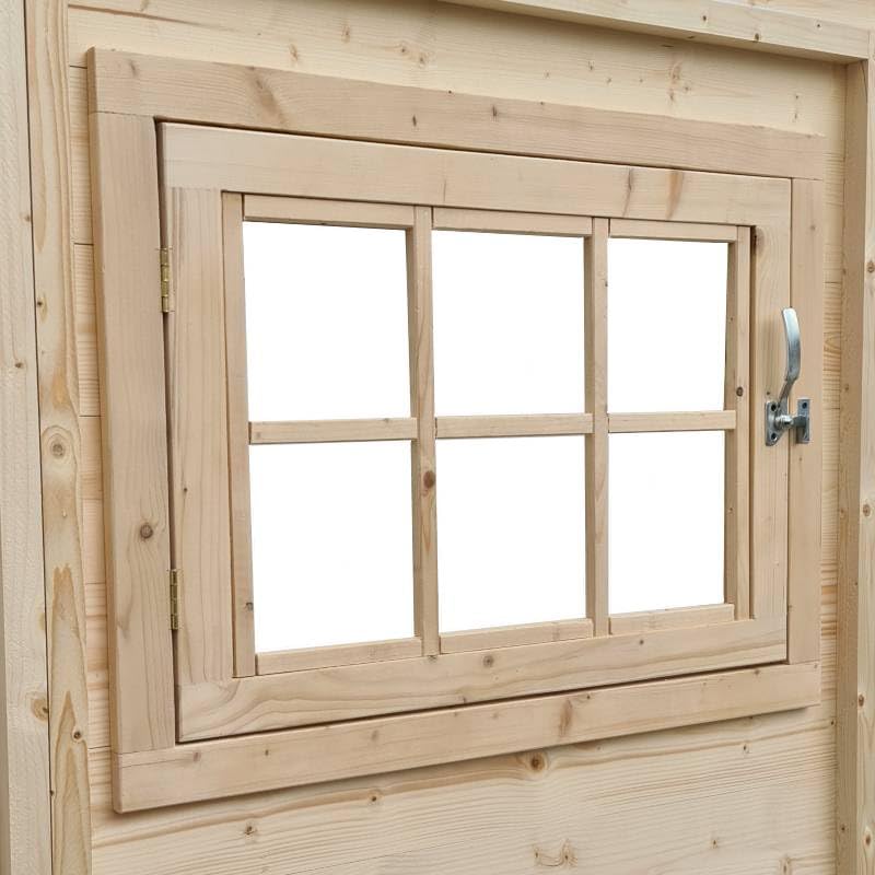 Finestra In Legno Con Apertura Laterale Per Casetta - Misura 81x61 Cm, Con Plexiglass Opzionale, Facile Da Montare - Foto 6