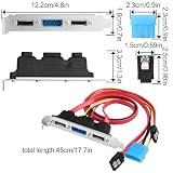 ELFJMZP Podwójny port eSATA Support, zewnętrzny ekspansja eSATA SATA, 4-stykowe złącze zasilania Molex, 2 kable SATA+kabel zasilający 45 cm