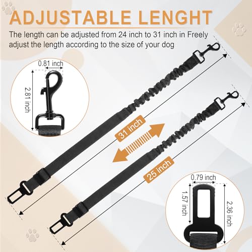 image for LivTee Dog Seat Belt for Car, Retractable Pet Safety Harness, Adjustab