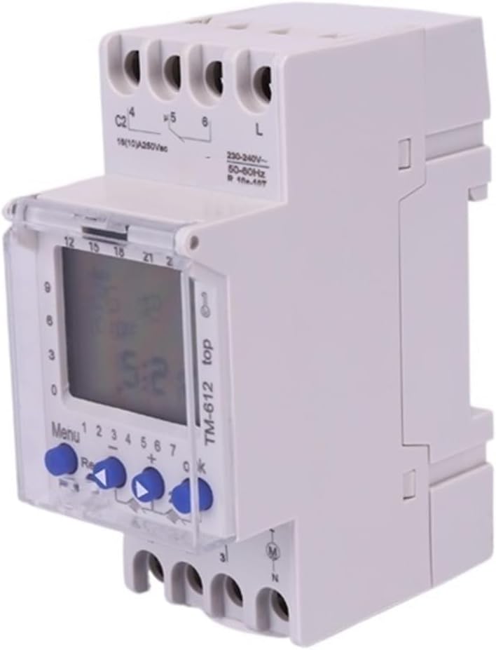time Relay Digital Timer 2 Channels Big Display Programmable 24hrs Time Clock with Two Relay Outputs(Input Power 12VDC)