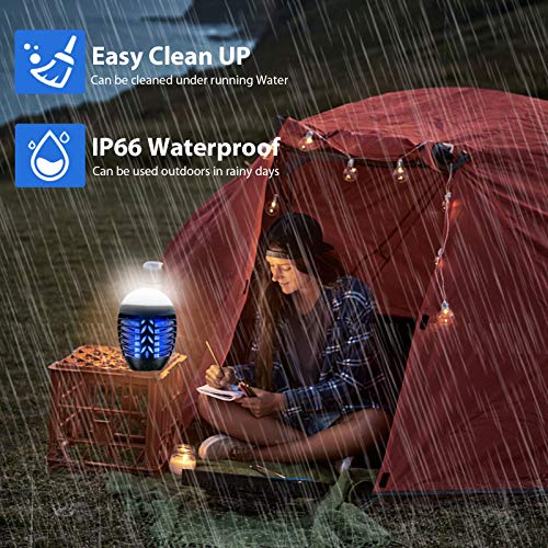ROVLAK Lampe Anti Moustique Camping, 2 en 1 Lampe Anti Moustique Extérieur avec Batterie USB Rechargeable, Portable IPX6 Étanche Camping Accessoires avec 3 Luminosité Modes - Image 5