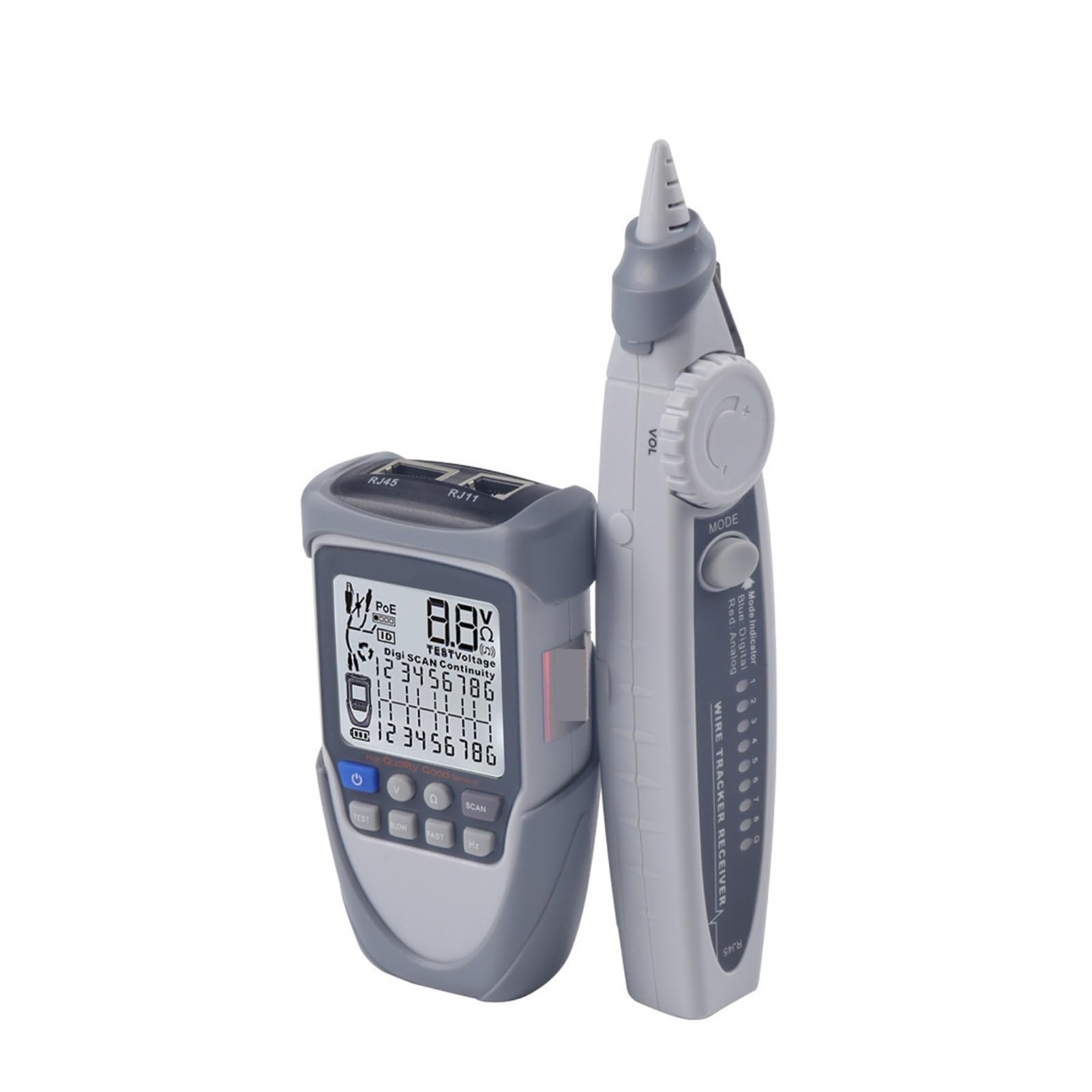 Netzwerkkabeltester, Netzwerkkabeltester, Digitaler Ortungsgerät, Durchgang, Batteriespannung, Polaritätsprüfung, POE-Test, Für,für Netzwerkkabel(Et612)