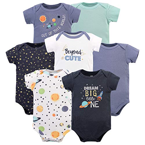 Hudson Baby Unisex Baby Cotton Bodysuits, Solar System, 9-12 Months