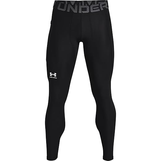 Under Armour mens Armour Heatgear Leggings , Black (001)/Pitch Gray , Large