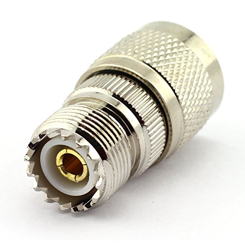 DGZZI 2-Pack UHF Female to N Male RF Coaxial Adapter UHF to N Coax Jack Connector