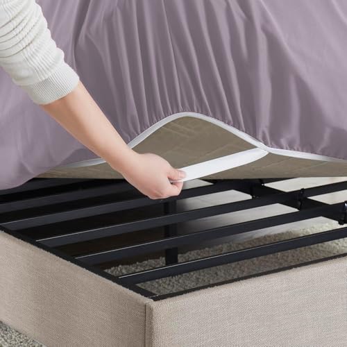 Image of Hearth & Harbor Extra Deep Pocket California King Fitted Sheet - Fits 18 to 24 Inch Mattress - Ultra Soft 1800 Microfiber, Wrinkle-Free & Breathable - Hotel Luxury Fitted Sheet Only, Dusty Purple