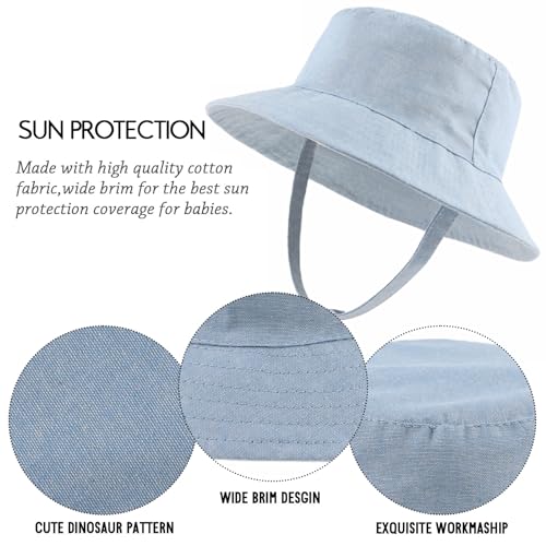 JANGANNSA Dinosaur Baby Boys Sun Hat Cotton Toddler Girls Bucket Hats Summer Sun Protect Cap for Kids3
