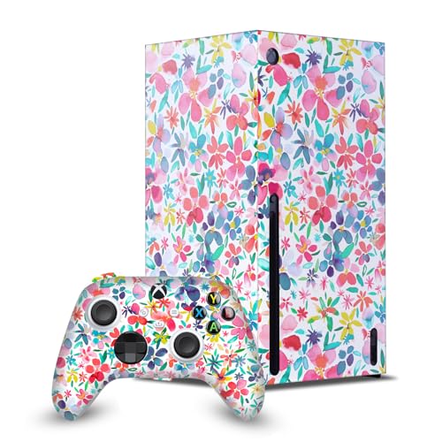 Skin Xbox Series X de qualité supérieure au design artistique de pétales colorés Ninola
