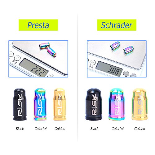 Tampa da válvula, Andoer Tampas de válvula Schrader/Presta 2 PCS Tampas de válvula de liga de titâni